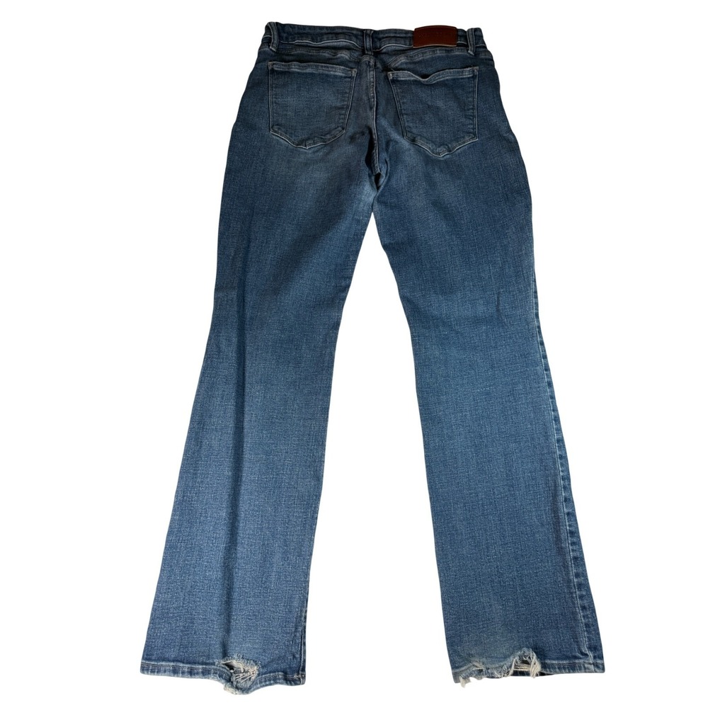 Lucky Brand Lolita Bootcut Jeans Womens 12 Blue Low Rise Distressed Hems